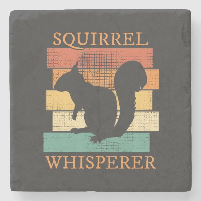 Squirrel Animal Forest Retro Stone Coaster (Front)