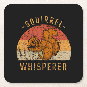 Squirrel Animal Forest Square Paper Coaster