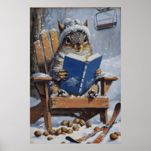 Squirrel Apres-Ski Art Print Funny Alpine Lodge