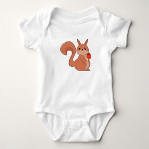 Squirrel as Boxer with Boxing gloves Baby Bodysuit