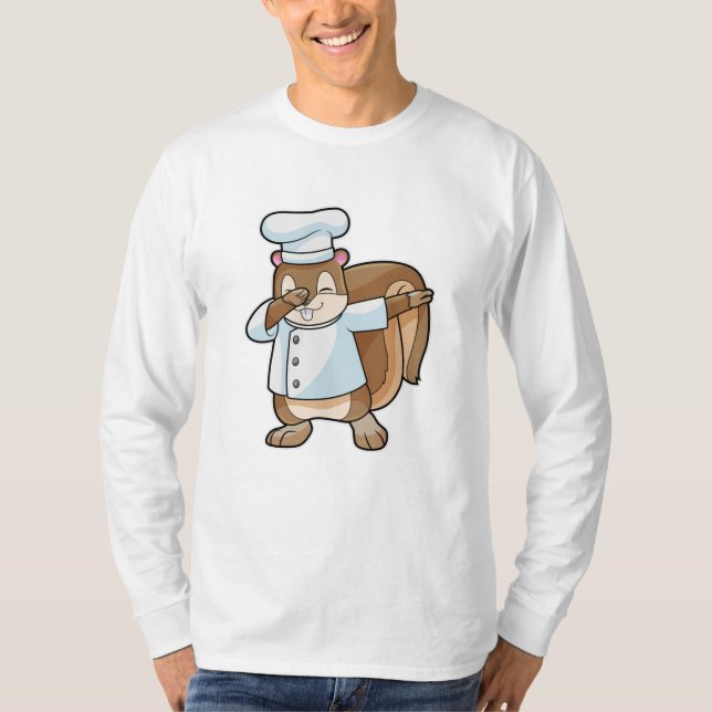 Squirrel as Cook with Cooking apron T-Shirt (Front)