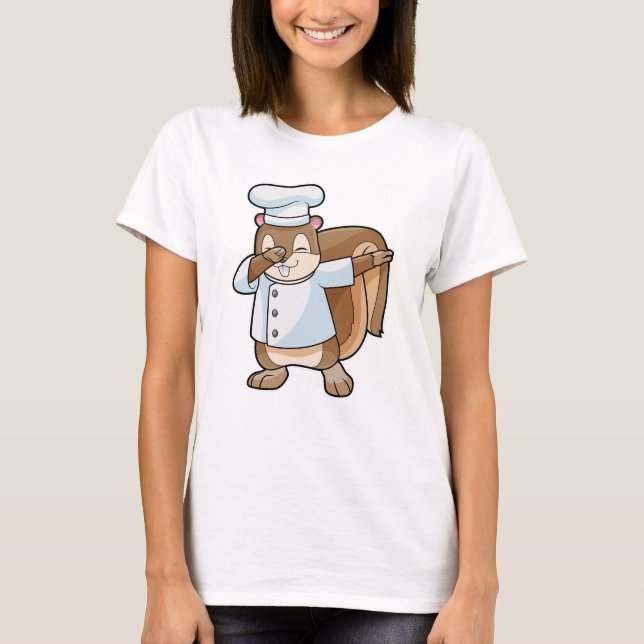Squirrel as Cook with Cooking apron T-Shirt (Front)