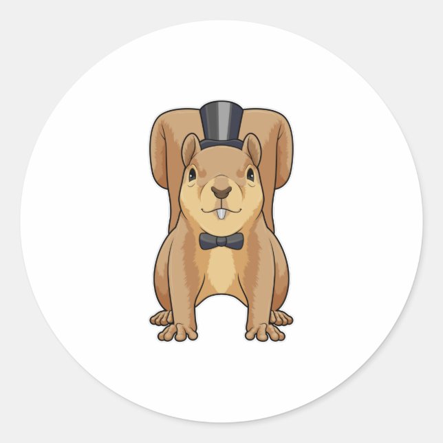 Squirrel as Groom with Suit Classic Round Sticker (Front)