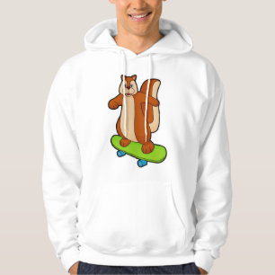 Squirrel as Skater with Skateboard Hoodie