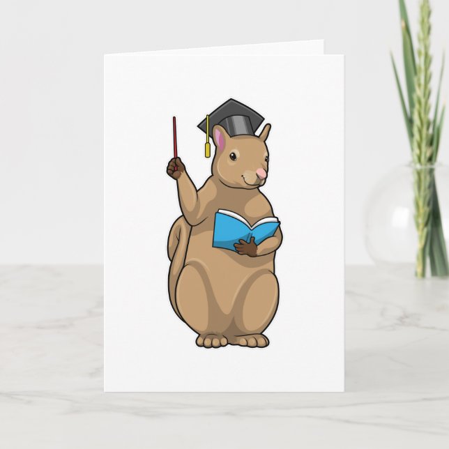 Squirrel as Teacher with Book Card (Front)