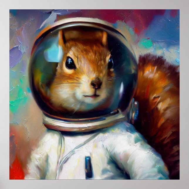 Squirrel Astronaut Poster (Front)