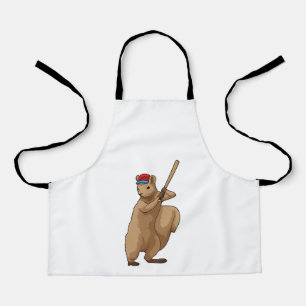 Squirrel at Baseball with Baseball bat Apron