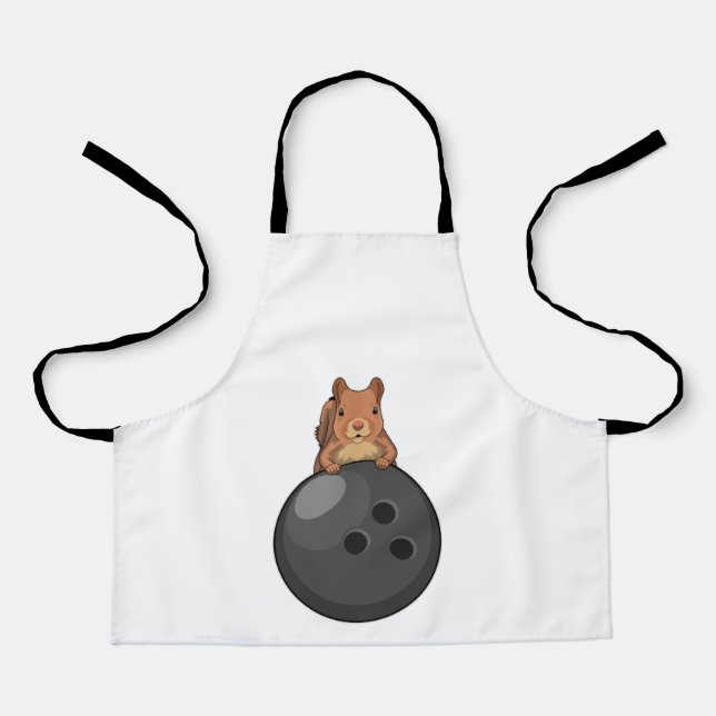 Squirrel at Bowling with Bowling ball Apron (Front)