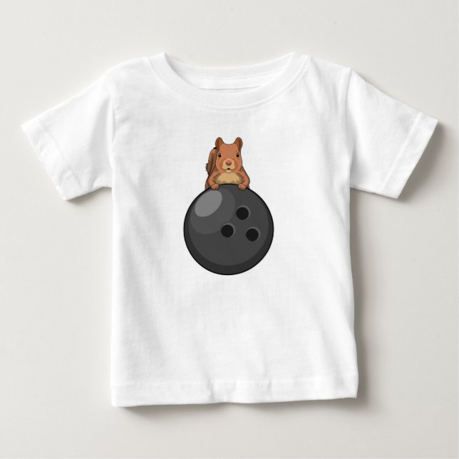 Squirrel at Bowling with Bowling ball Baby T-Shirt (Front)
