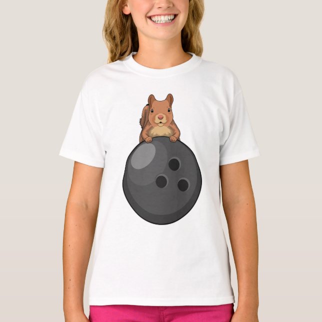 Squirrel at Bowling with Bowling ball T-Shirt (Front)