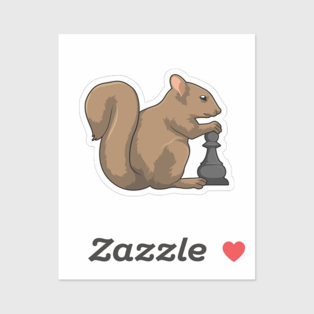Squirrel at Chess with Chess piece Bishop (Sheet)