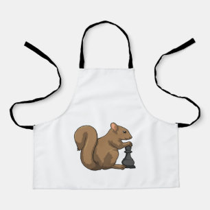 Squirrel at Chess with Chess piece Bishop Apron