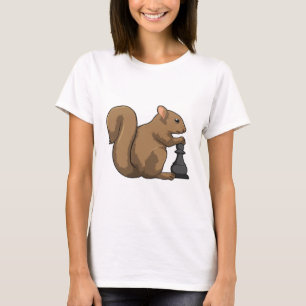 Squirrel at Chess with Chess piece Bishop T-Shirt