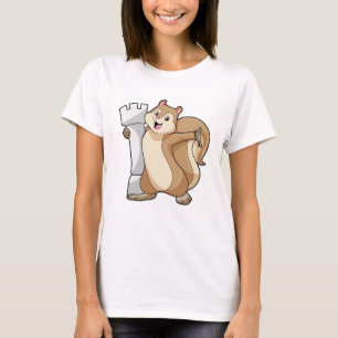 Squirrel at Chess with Chess piece King T-Shirt