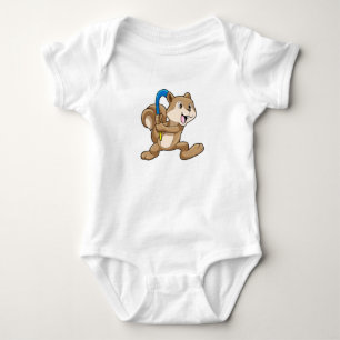 Squirrel at Field hockey with Stick Baby Bodysuit