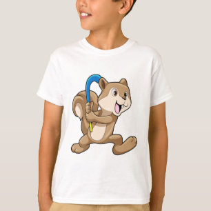 Squirrel at Field hockey with Stick T-Shirt