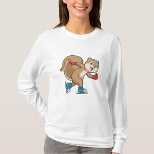 Squirrel at Ice skating with Ice skates T-Shirt