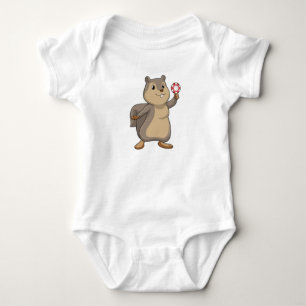 Squirrel at Poker with Poker chips Baby Bodysuit