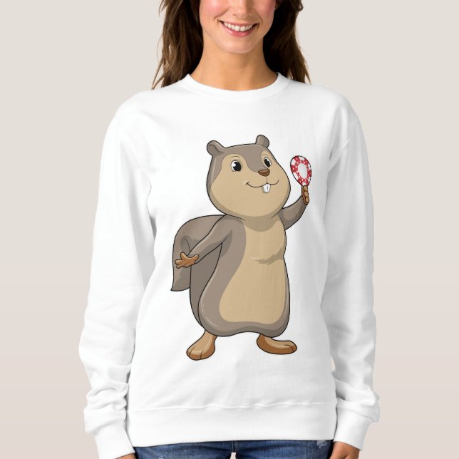Squirrel at Poker with Poker chips Sweatshirt (Front)