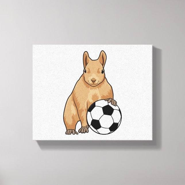 Squirrel at Soccer Sports Canvas Print (Front)