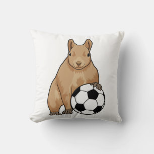 Squirrel at Soccer Sports Cushion