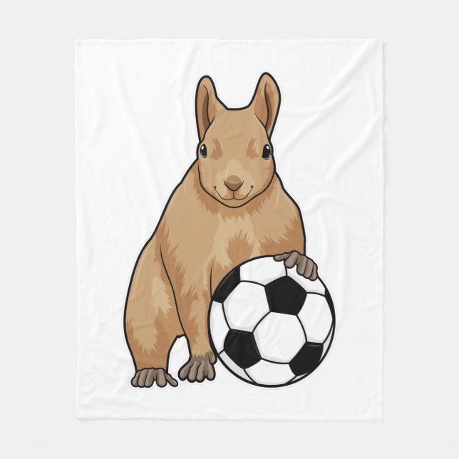 Squirrel at Soccer Sports Fleece Blanket (Front)