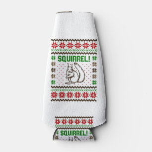Squirrel Attacks The Griswold Family Ugly Sweater Bottle Cooler