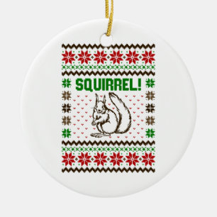 Squirrel Attacks The Griswold Family Ugly Sweater Ceramic Tree Decoration