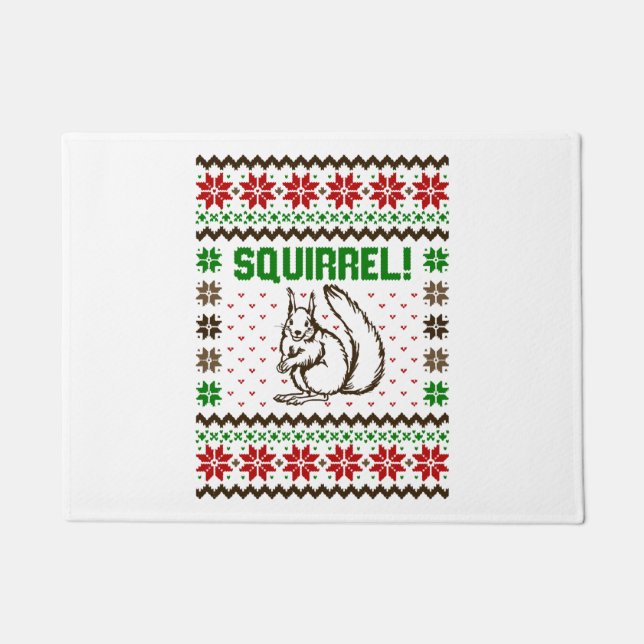 Squirrel Attacks The Griswold Family Ugly Sweater  Doormat (Front)