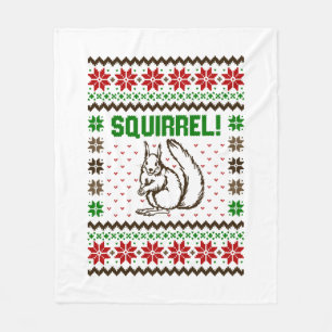 Squirrel Attacks The Griswold Family Ugly Sweater Fleece Blanket