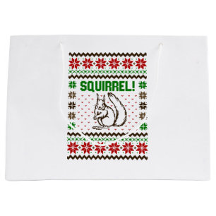 Squirrel Attacks The Griswold Family Ugly Sweater  Large Gift Bag