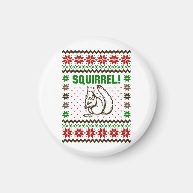 Squirrel Attacks The Griswold Family Ugly Sweater  Magnet (Front)