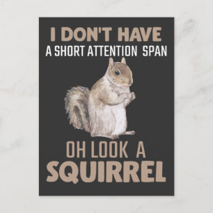 Squirrel Attention Humour Garden Small Animal Love Postcard