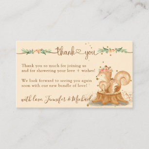 Squirrel Baby Shower New Mummy Thank You Enclosure Card