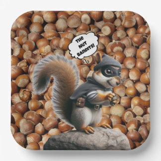 Squirrel Bandit Funny Squirrel Paper Plate