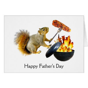Squirrel BBQ Father's Day Card