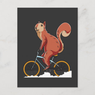 Squirrel Bicycle Cute Rodent Biker Postcard