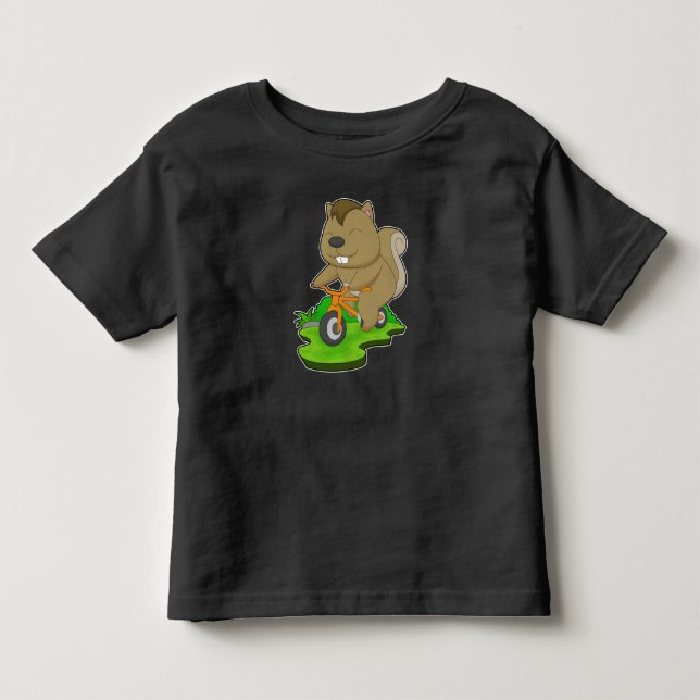 Squirrel Bicycle Toddler T-Shirt (Front)