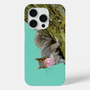 Squirrel Blowing a Bubblegum Bubble Animal Photo iPhone 15 Pro Case