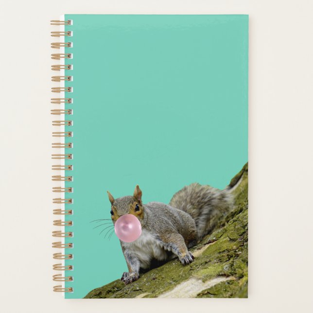 Squirrel Blowing a Bubblegum Bubble Animal Photo Planner (Front)