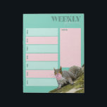 Squirrel Blowing and Bubblegum Weekly Planner Notepad<br><div class="desc">Stay organised with this fun weekly planner pad. Each sheet of this pad is printed with seven blocks for jotting down your weekly activities along with a notes area. The pad features a cute photo of a squirrel blowing a bubble with some pink bubblegum.</div>