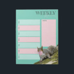 Squirrel Blowing and Bubblegum Weekly Planner Notepad<br><div class="desc">Stay organised with this fun weekly planner pad. Each sheet of this pad is printed with seven blocks for jotting down your weekly activities along with a notes area. The pad features a cute photo of a squirrel blowing a bubble with some pink bubblegum.</div>