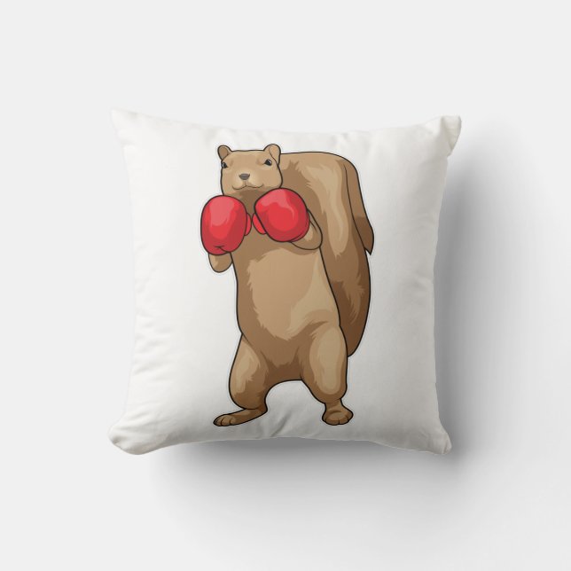 Squirrel Boxer Boxing gloves Cushion (Front)