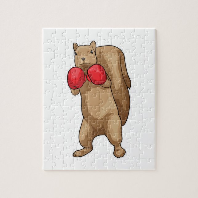 Squirrel Boxer Boxing gloves Jigsaw Puzzle (Vertical)