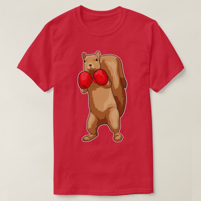 Squirrel Boxer Boxing gloves T-Shirt (Design Front)