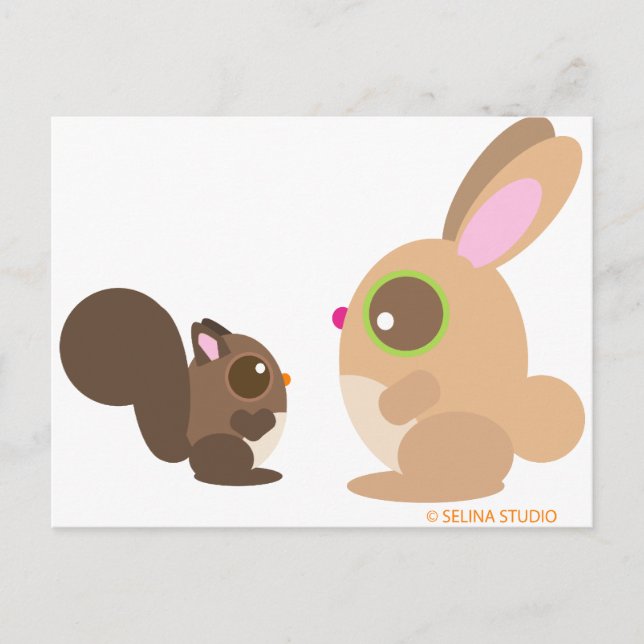 squirrel+bunny postcard (Front)