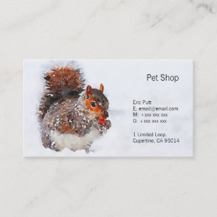 Squirrel Business Cards, 3.5" x 2.0", 100 pack Card