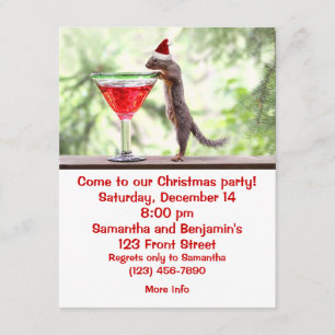 Squirrel Celebrating Christmas Invitation