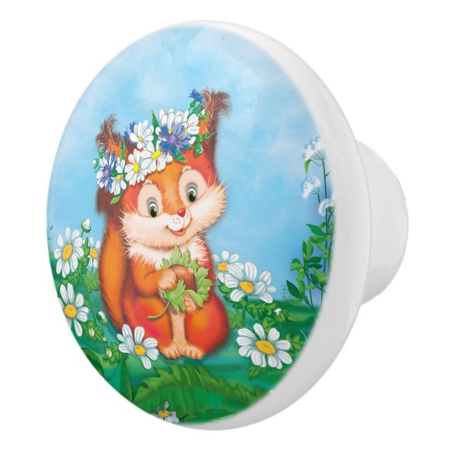 Squirrel Ceramic Knob (Right)