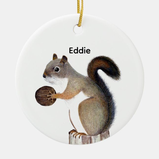 Squirrel Ceramic Tree Decoration (Front)
